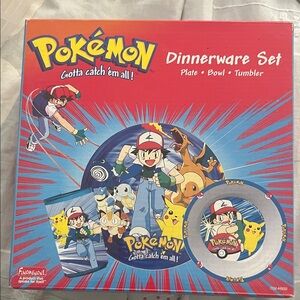 Pokemon Red and Blue Dinnerware Set